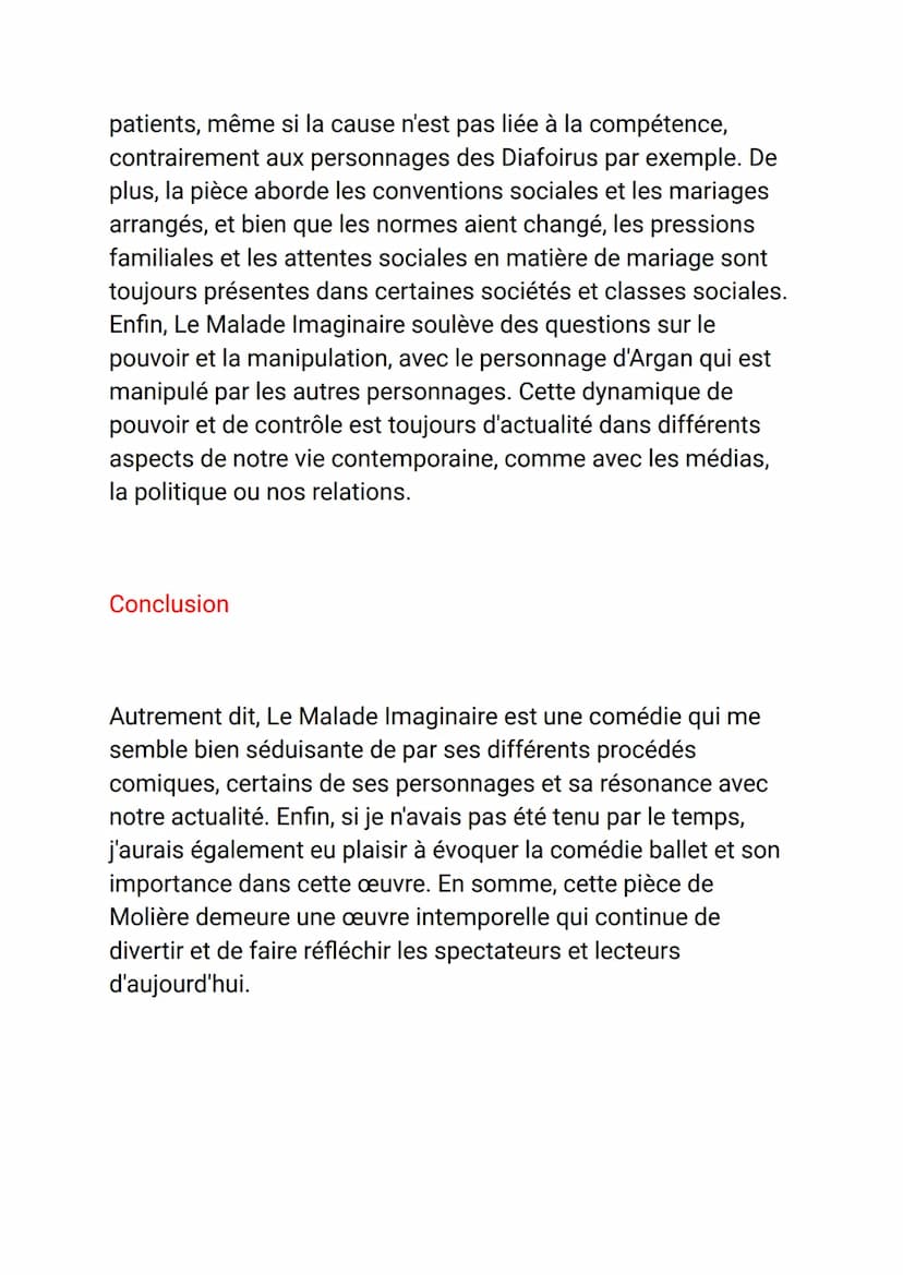 Introduction
J'ai choisi de vous présenter Le Malade Imaginaire, pièce en 3
actes et en prose écrite par Molière, un célèbre acteur, metteur