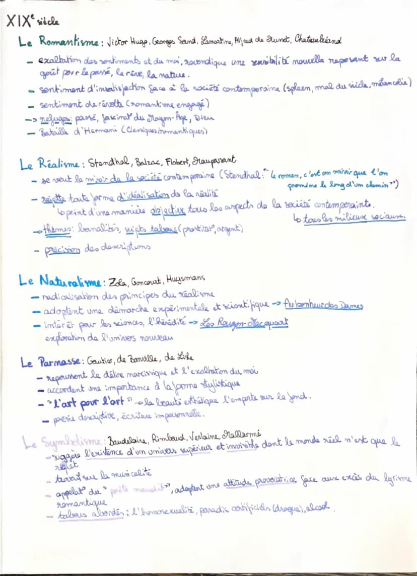 --- OCR Start ---
MOUVEMENTS LITTÉRAIRES
XVIe siècle
Humanisme Rabelais, Montaigne, Erasme
☐
•l'Hô est au centre des préscupations, its pens