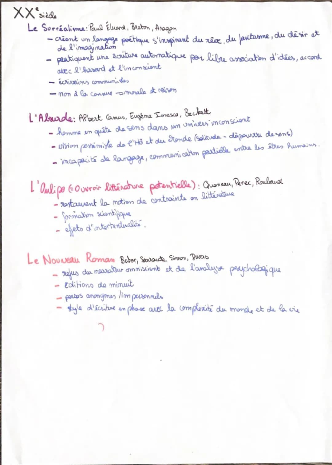 --- OCR Start ---
MOUVEMENTS LITTÉRAIRES
XVIe siècle
Humanisme Rabelais, Montaigne, Erasme
☐
•l'Hô est au centre des préscupations, its pens
