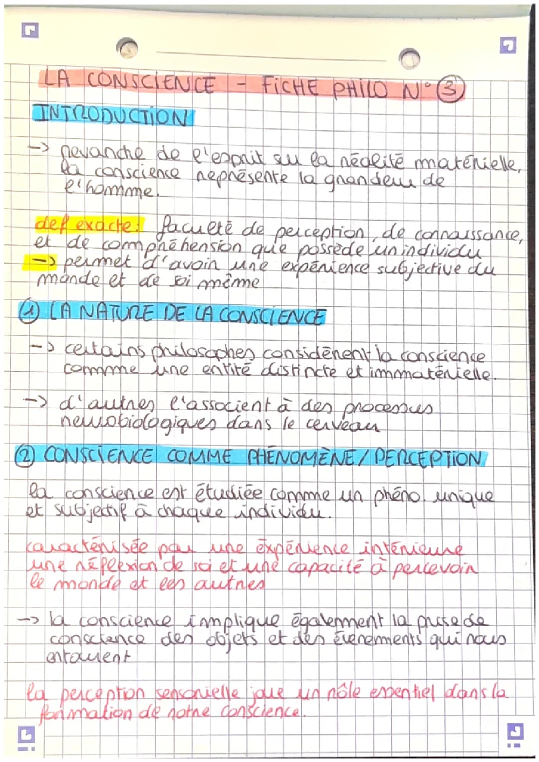 La conscience et la liberté en philosophie pour Terminale