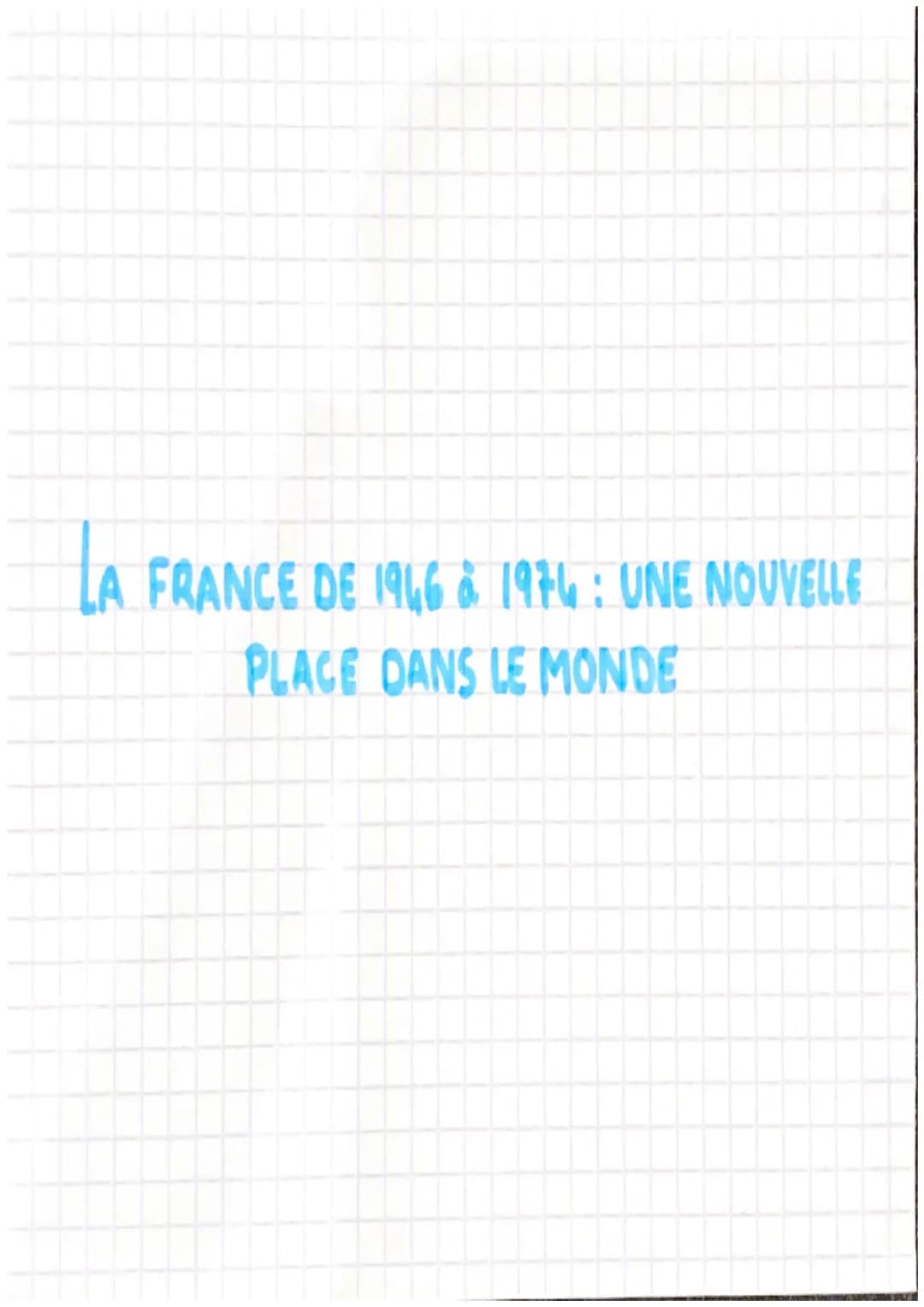 partie Ⓒ
Chapitre 6 Géo Histoire
La France de 1946 à 1974 : une nouvelle place dans le monde
Intro: → Dps 1946, 10 chefs d'Etat sous 3 régim