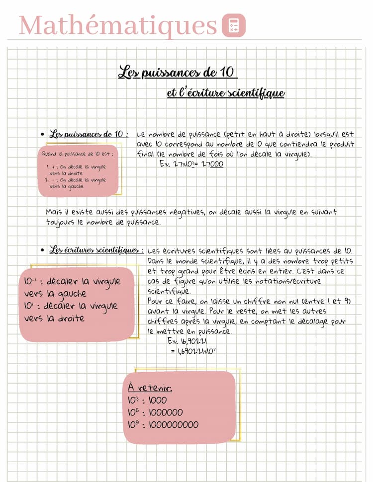 Know Les puissances de 10 et l'écriture scientifique thumbnail