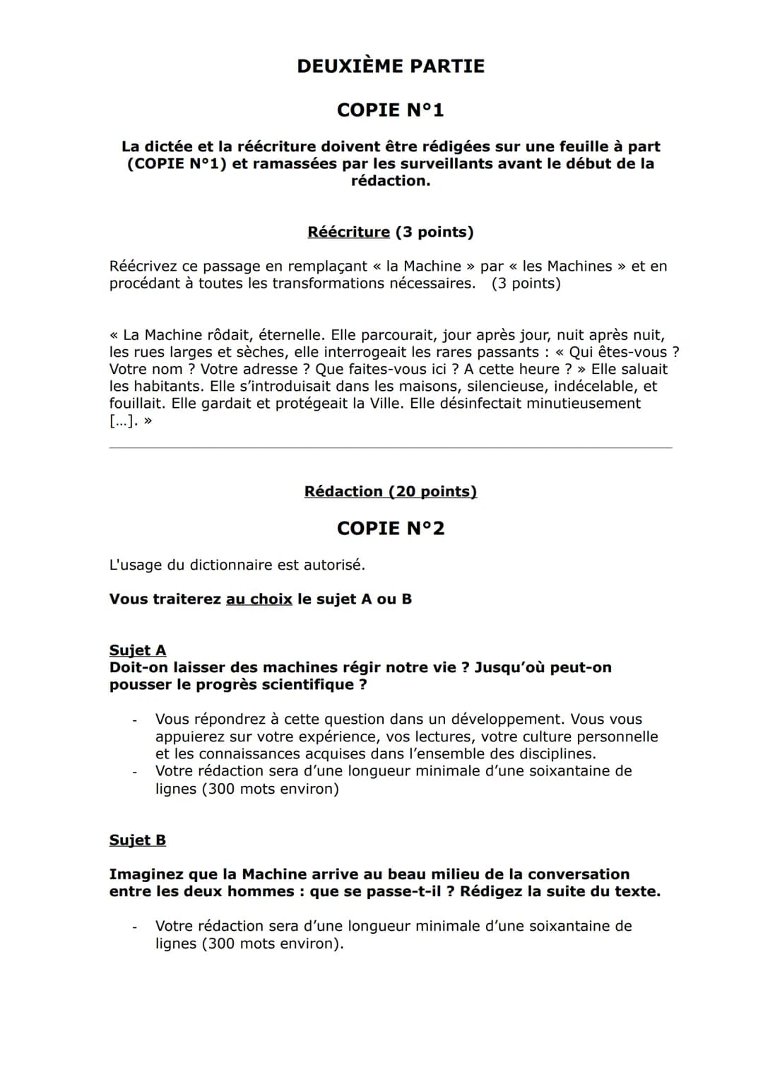 Brevet blanc de français
mars 2017 5
10
15
20
25
30
35
PREMIÈRE PARTIE
Document A
Les Villes
La Machine rôdait, inlassable¹. Le vent inclina