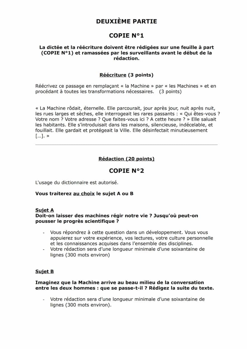 Brevet blanc de français
mars 2017 5
10
15
20
25
30
35
PREMIÈRE PARTIE
Document A
Les Villes
La Machine rôdait, inlassable¹. Le vent inclina