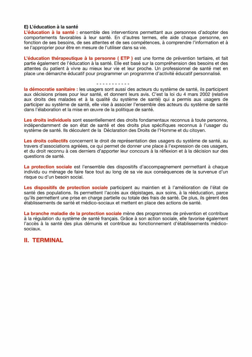 Programme: première + Terminale ST2S
Mot cle pole
sante
I. PREMIÈRE
MODULE 1: SANTÉ, BIEN ÊTRE ET COHÉSION SOCIAL
Santé : sa se définit comm