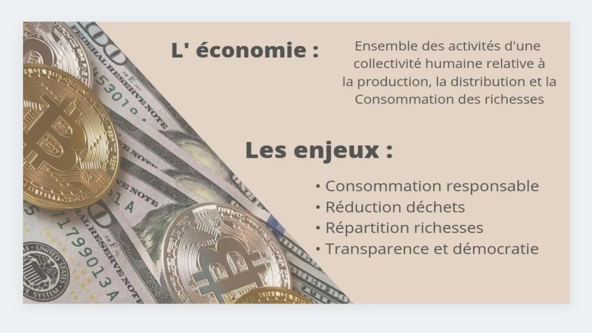 Cuisine
Le
Développement
Durable Qu'est ce que le
développement
durable ?
Croissance qui répond aux
besoins du présent en
intégrant des cont