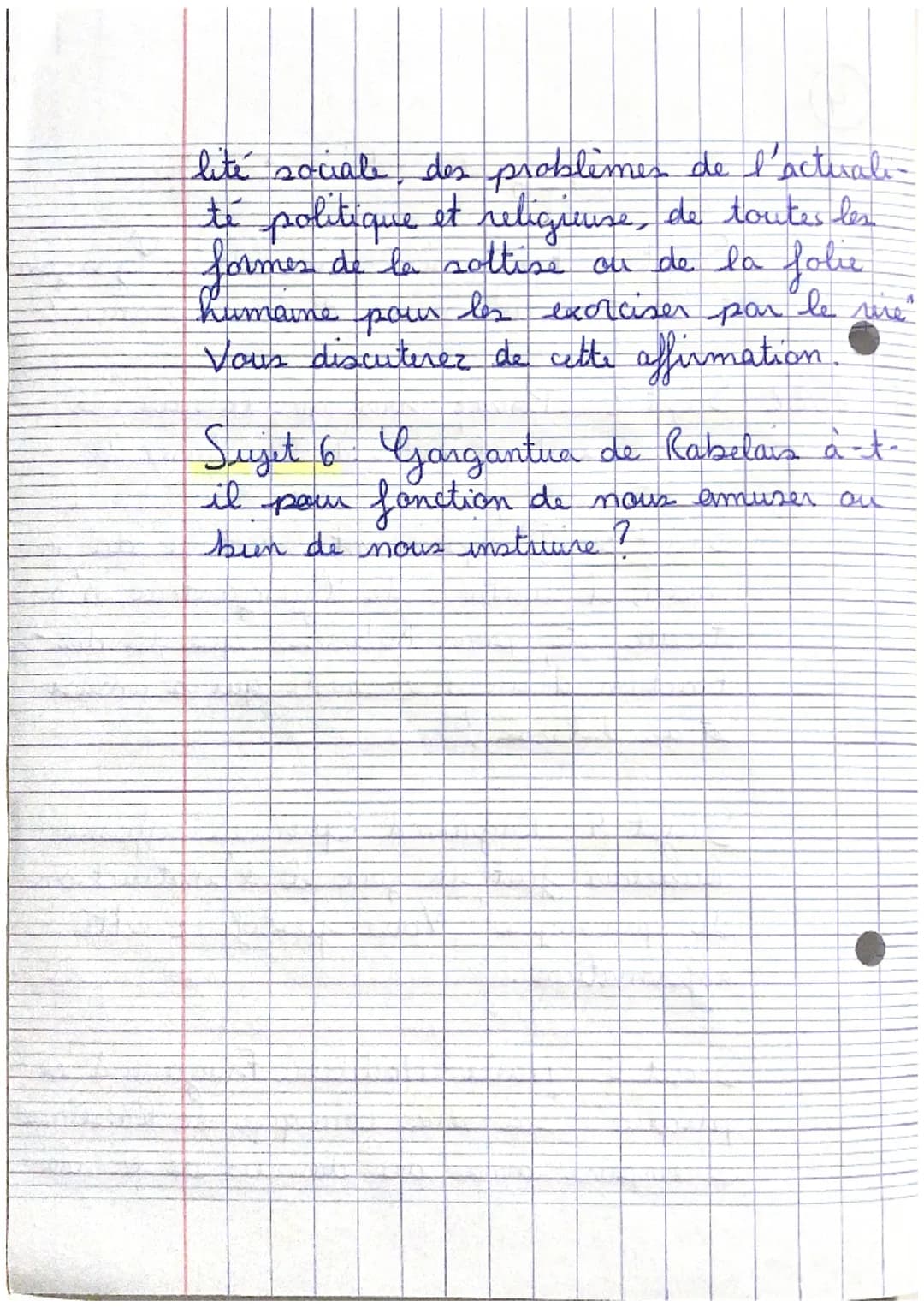 4
Gargantua Rine et Savoir
Sujet 1 Em quai le rire, dans Gorgan:
tua est il une source de connaissance
2
P. 2022 Sujet 2. Pensez
que le tire
