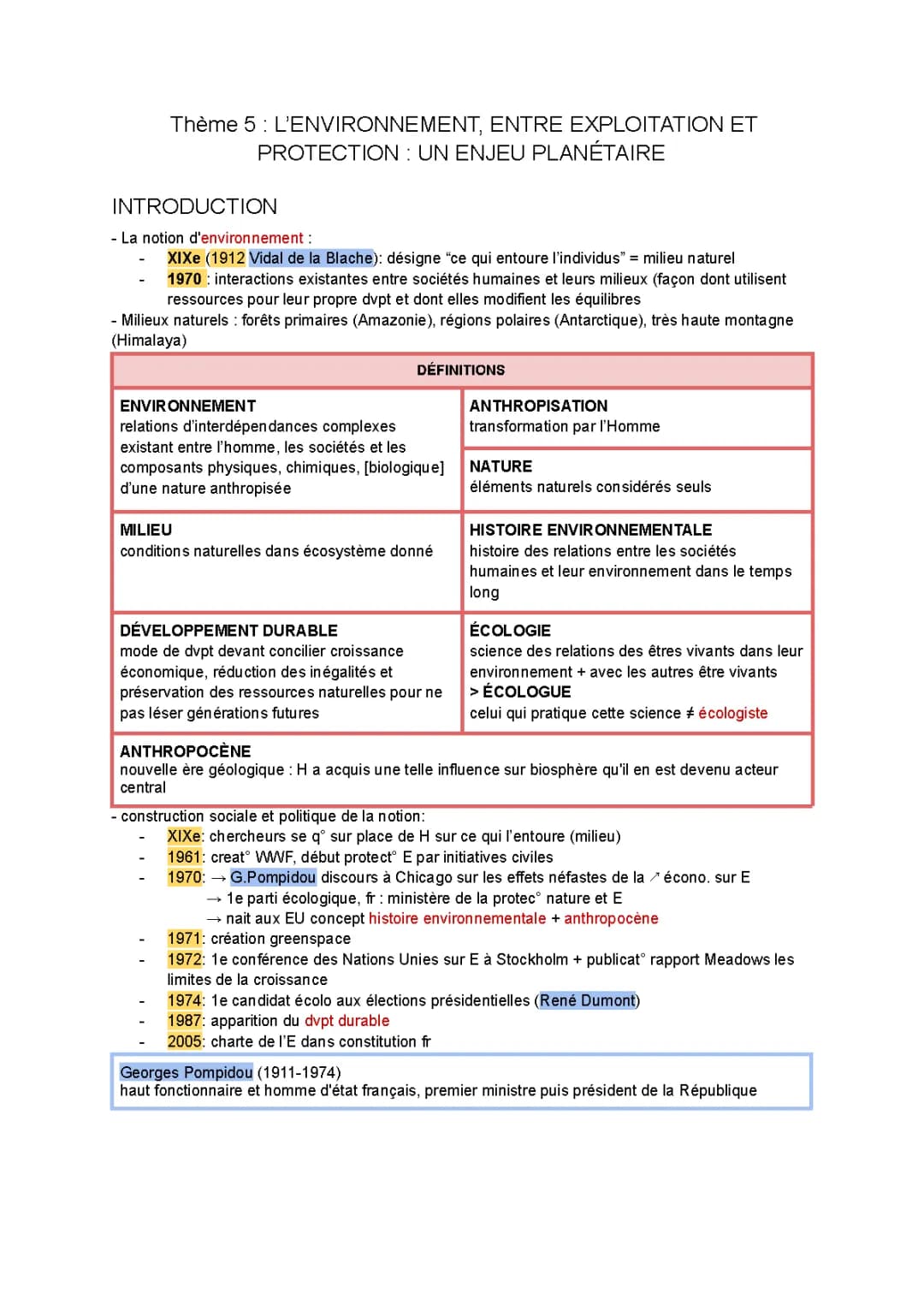 L'Environnement : Entre Exploitation et Protection