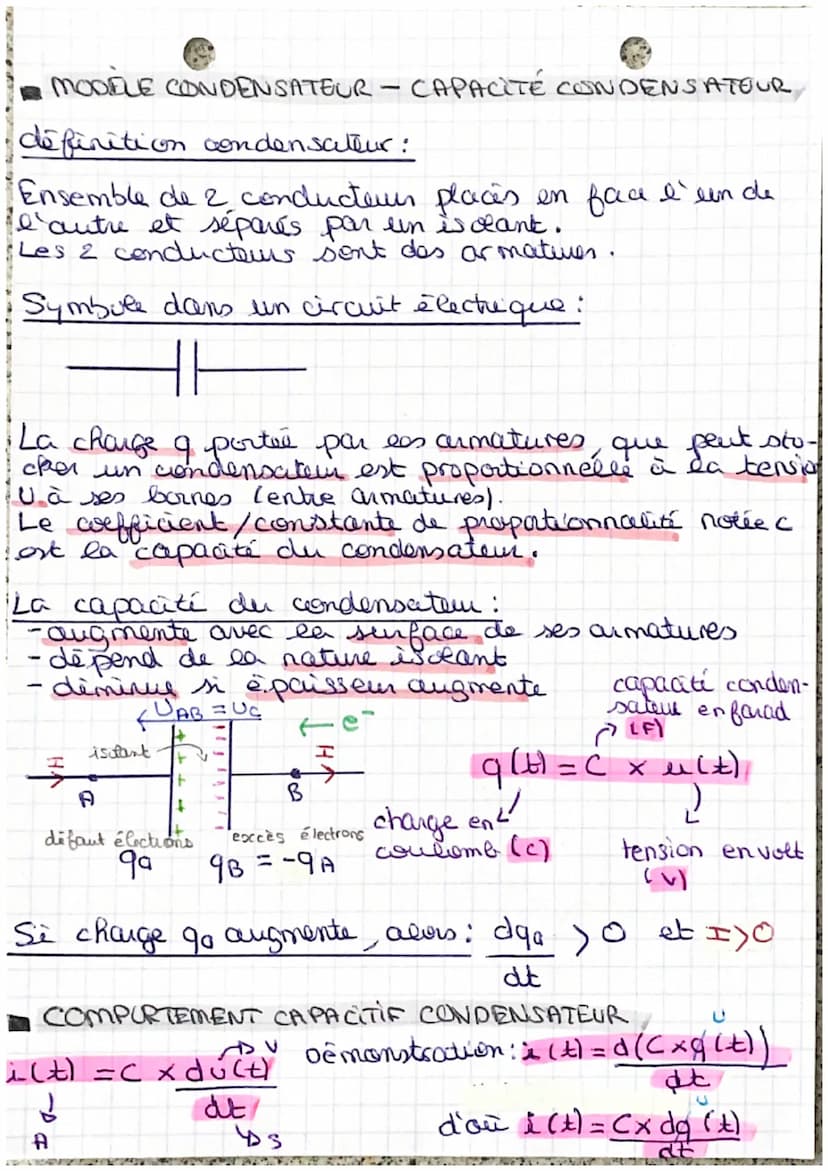 CHP13 @dynamique système
électrique
I-MODELE CONDENSATEUR
■ intensité comant électrique et ses charges
sens deplacement
éactions
sens du com