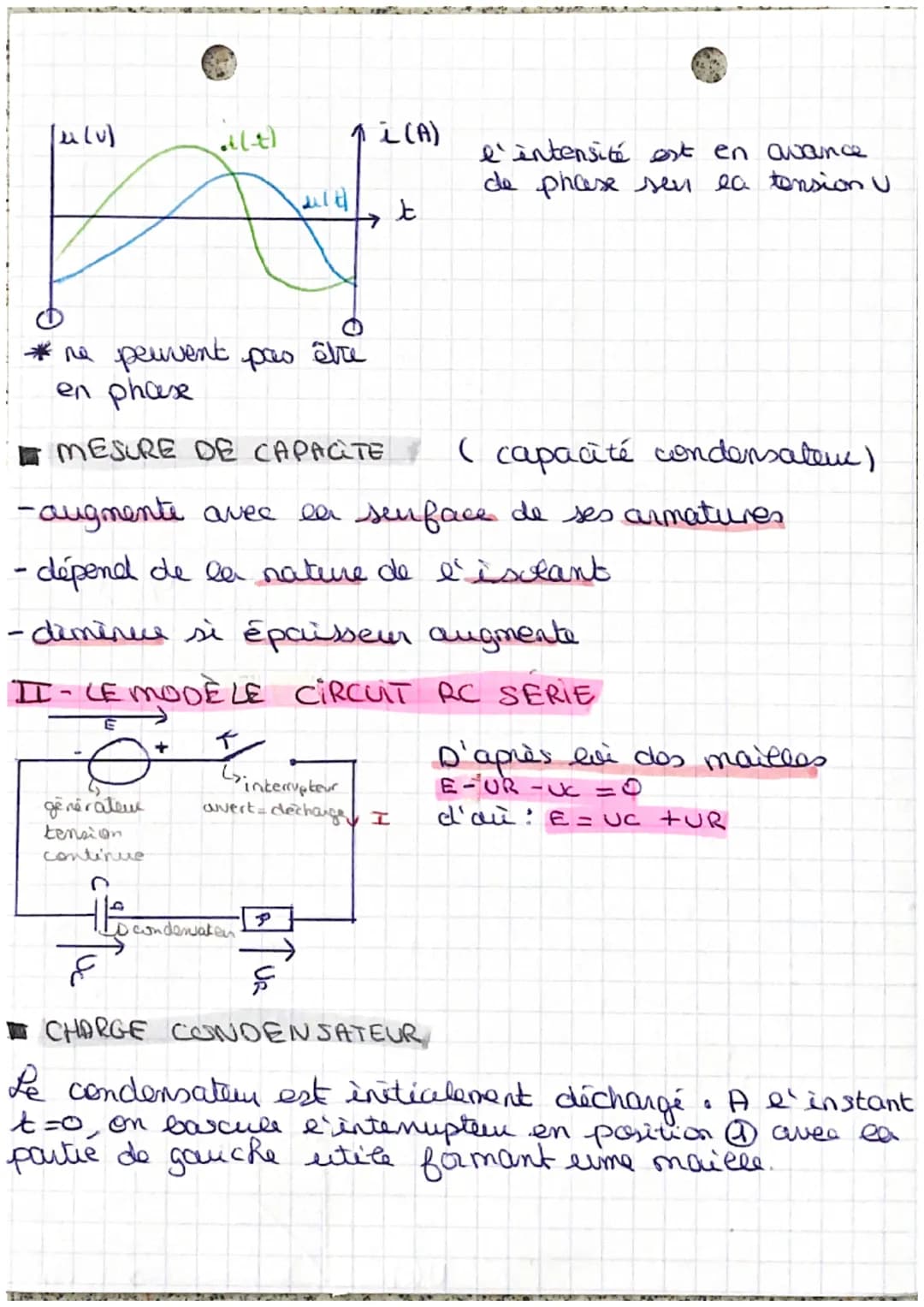 CHP13 @dynamique système
électrique
I-MODELE CONDENSATEUR
■ intensité comant électrique et ses charges
sens deplacement
éactions
sens du com