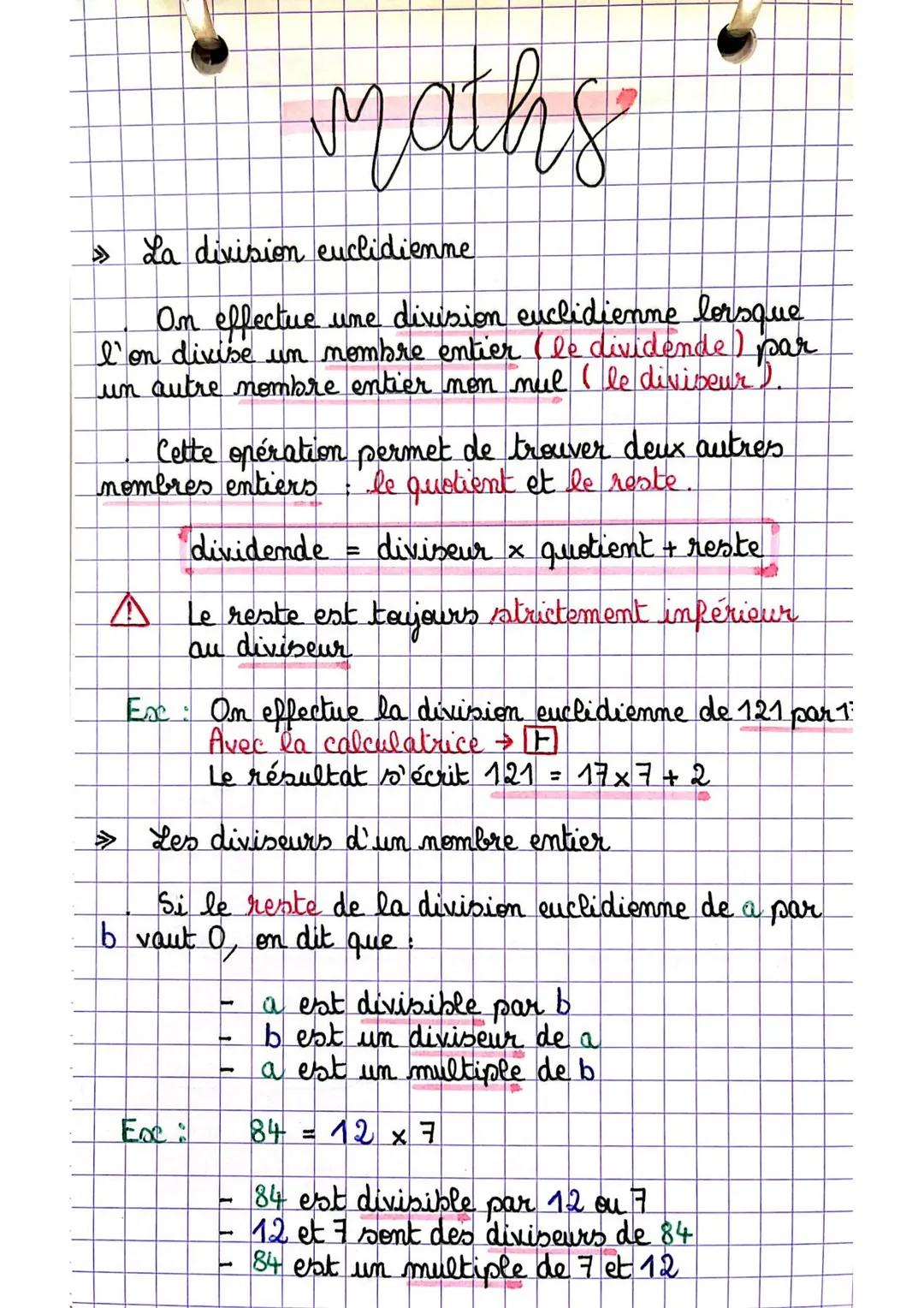 La divislon euclidienne