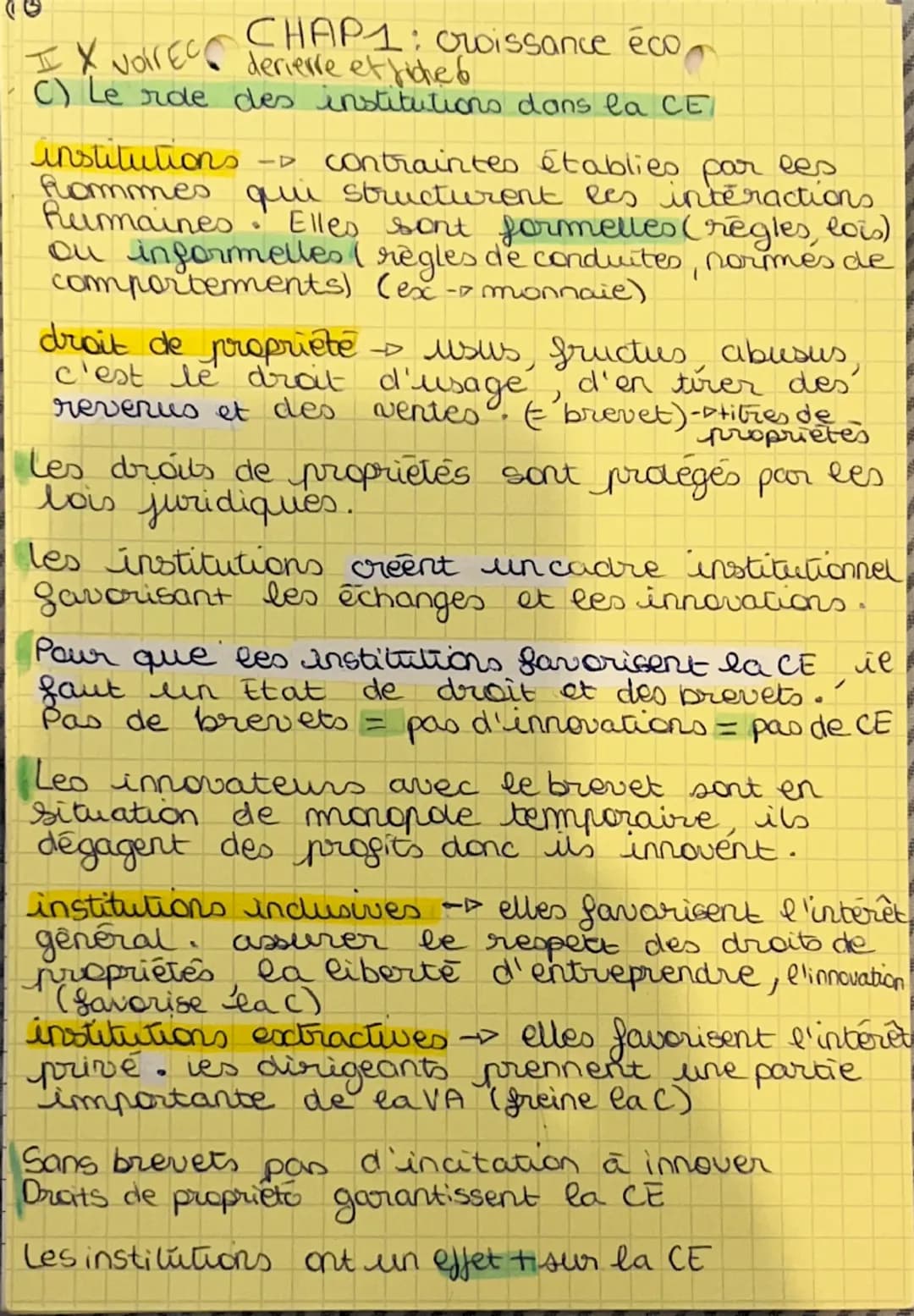 CHAP 1: croissance éco.
A) comment la mesurer?!
croissance économique -> c'est l'augmentation
soutenue sur le long terme de l'indicateur de
