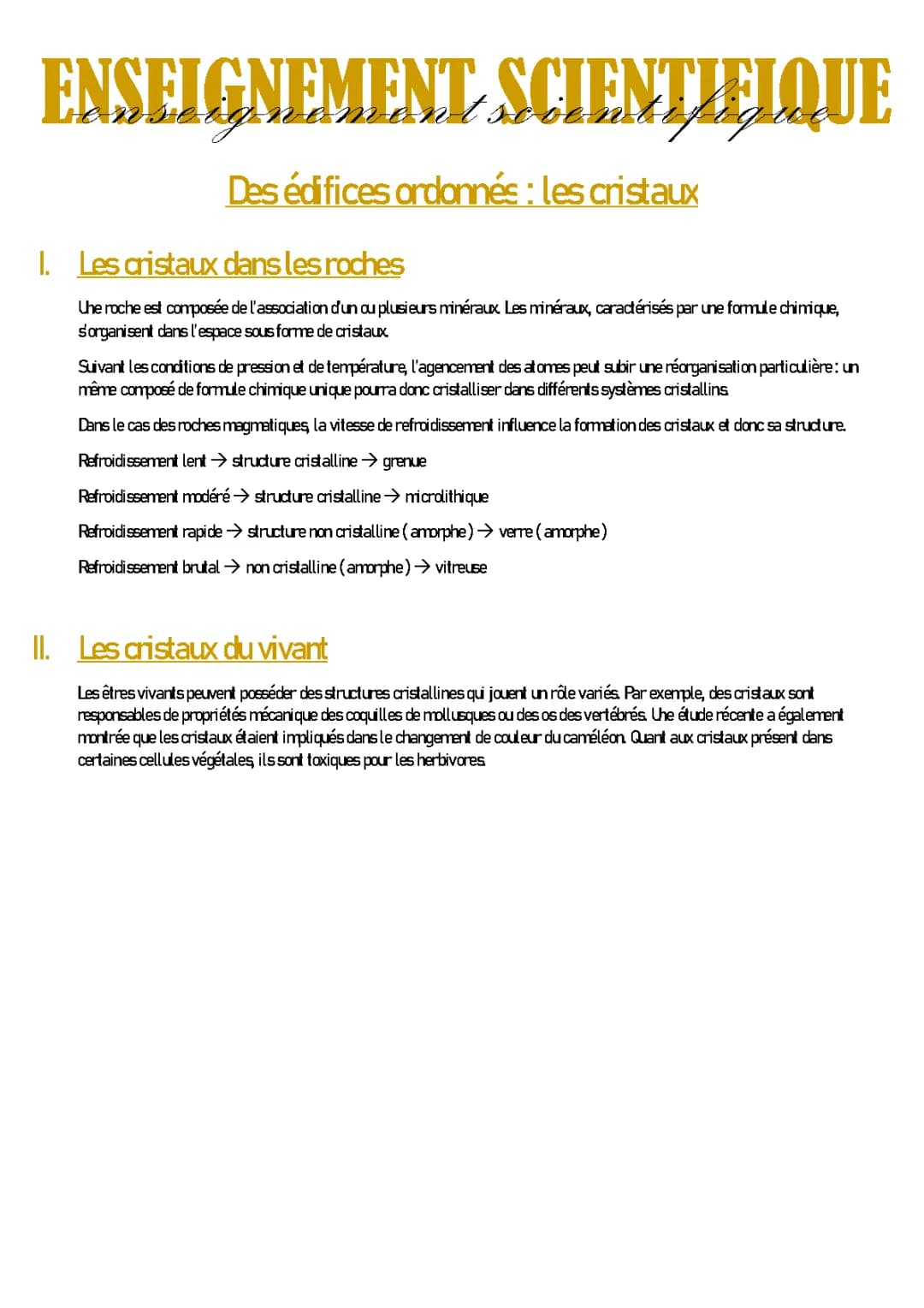 Des édifices ordonnés : les cristaux