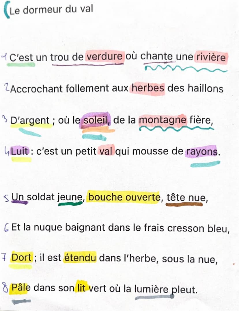 Le dormeur du vain
texte n°1
Introduction
En juillet 1870 A. R. 16 ans, Se voit confronté aux vialance
a la genere to de
Franco-Prusienne qu