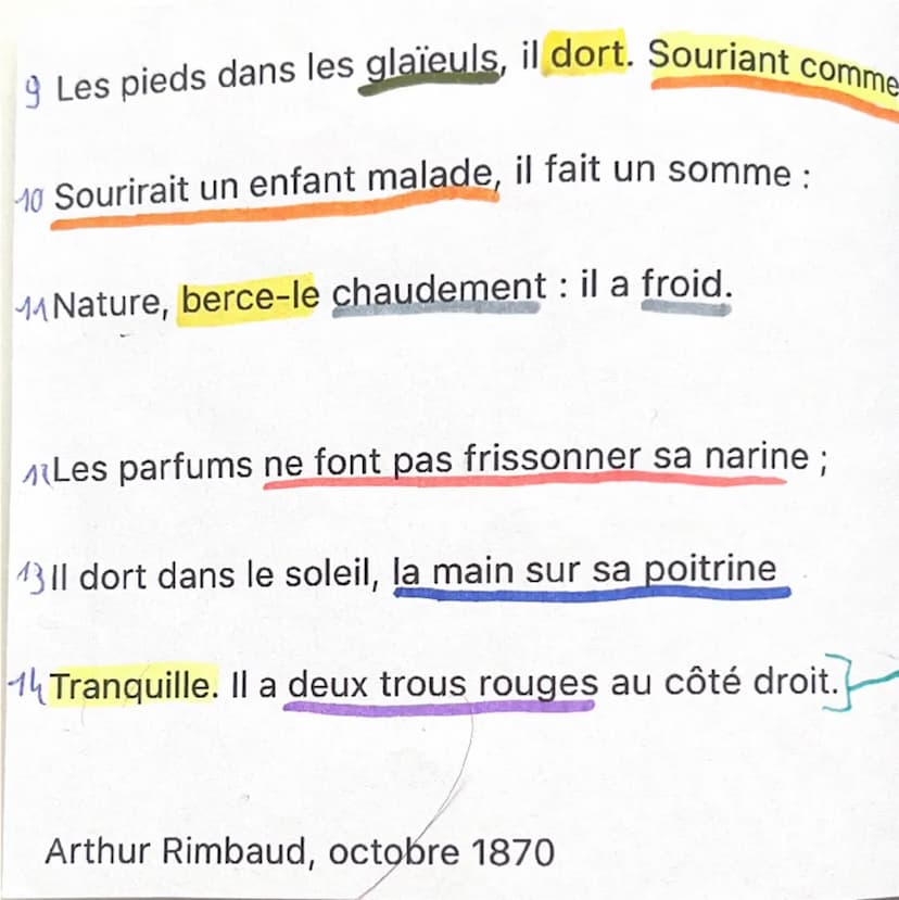 Le dormeur du vain
texte n°1
Introduction
En juillet 1870 A. R. 16 ans, Se voit confronté aux vialance
a la genere to de
Franco-Prusienne qu