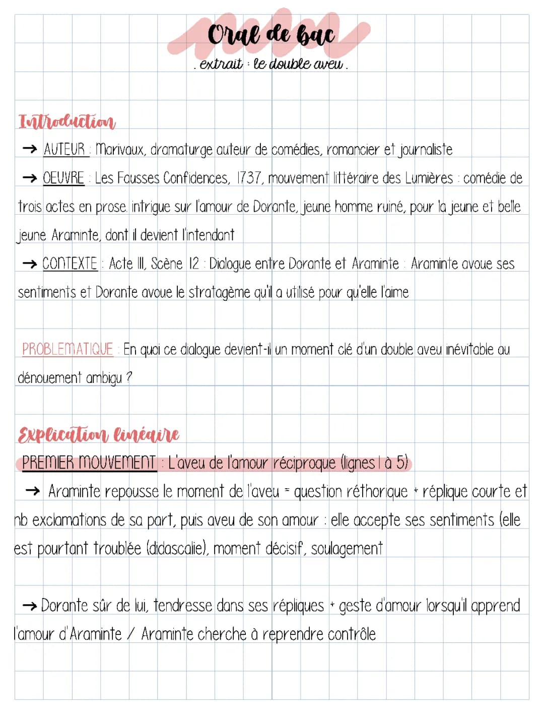 Les Fausses Confidences Acte 3 Scène 13 - Double Aveu et Analyse Linéaire