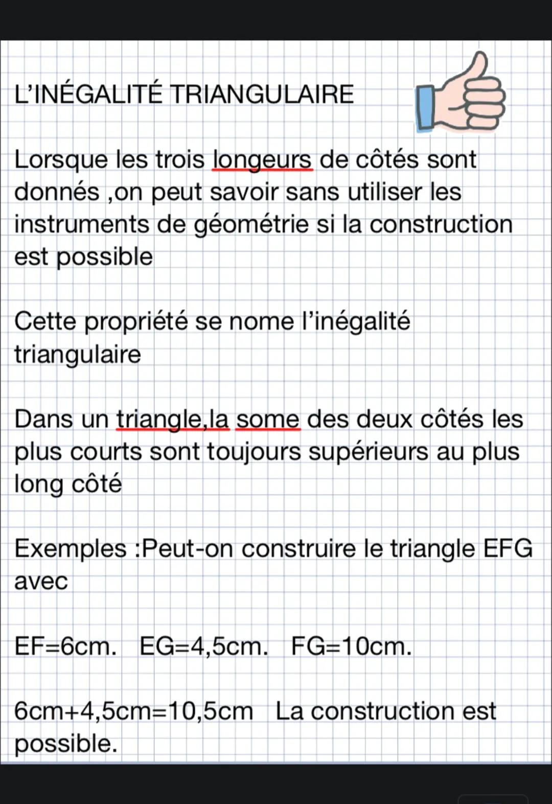 L’inégalité triangulaire 