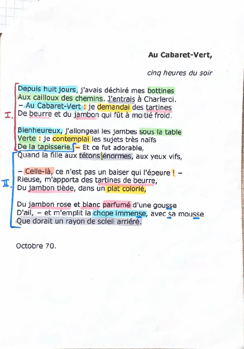 --- OCR Start ---
BAZ
BAZ FR
ARTHUR RIMBAUD
Poésie
« Au cabaret vert »
INTRODUCTION
Au XIXè S., l'écriture poétiq se renouvelle, notamment s
