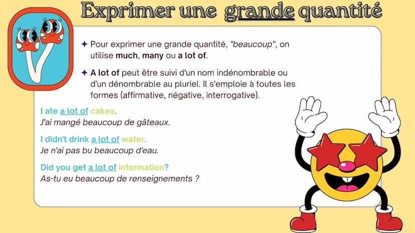 EN ANGLAIS
Exprimer une
quantité
Much, Many, A lot of
口
(A) little, (A) few Rappel:
Afin de comprendre la suite de cette leçon, vous devez
c