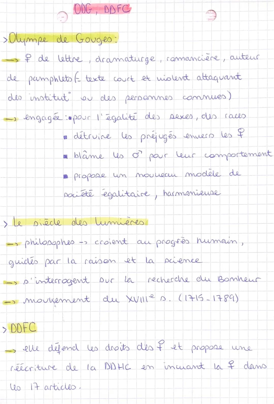 Sujet Dissertation Olympe de Gouges Corrigé et Plan Bac