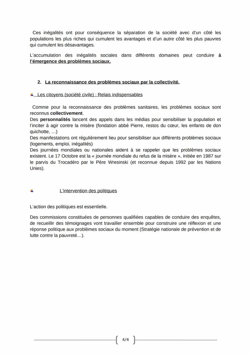 E. L'émergence d'un problème social.
Déclaration des droits de l'homme de 1948: « Toute personne a droit au travail, au libre
choix de son t