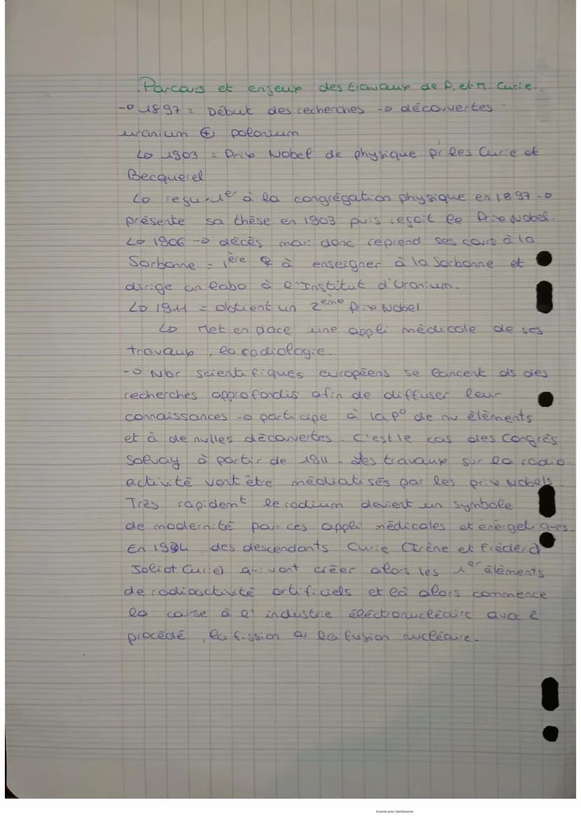 en reconnaissant son activité
Jalan ne 2 Produire
Scientifique
femmes
et de
radioactivité
de la connaissance
= recherches et échanges des ho