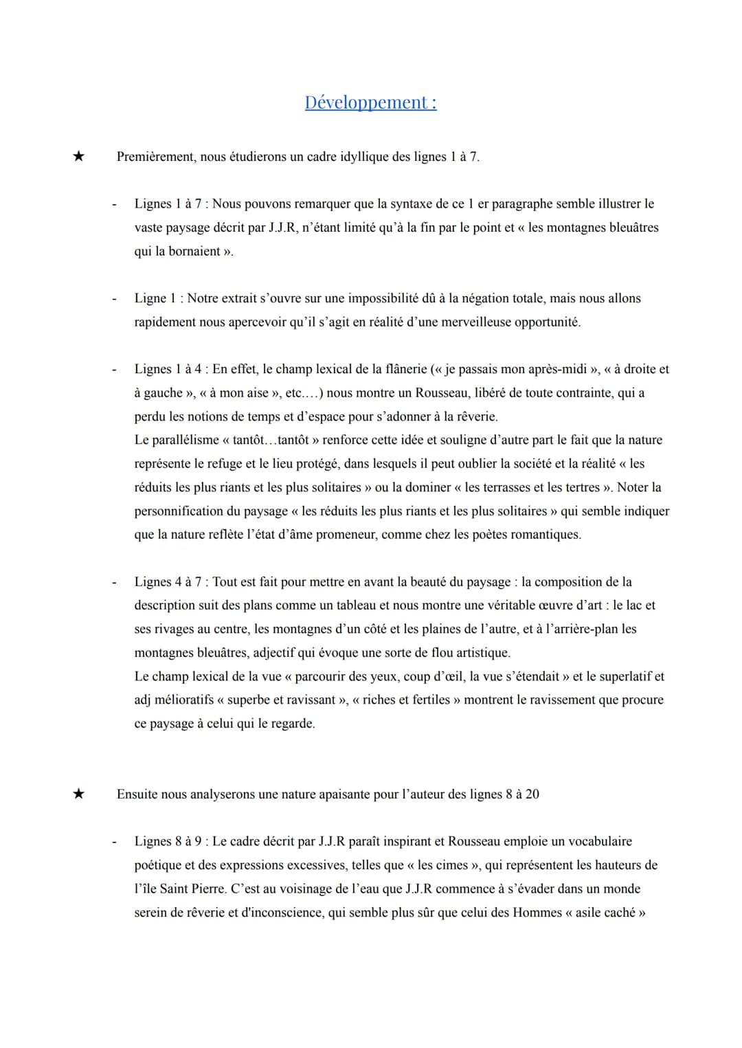 Texte Bac Nº 6 : “ Cinquième promenade ” de Jean-Jacques
Rousseau, 1765
Séquence 2 le romain et récit.
Support: extrait de la "Cinquième pro