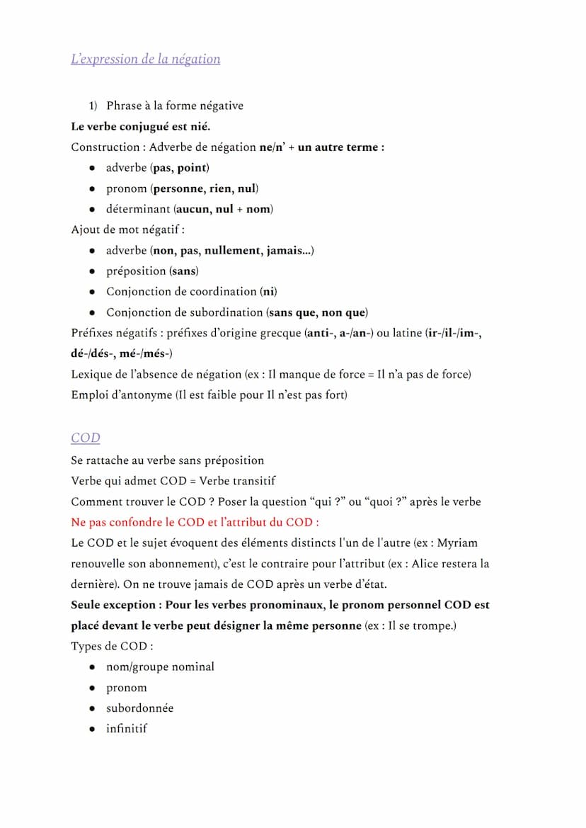 Nature et fonctions des mots
Mots variables:
Verbes:
• d'action : faire, commencer, partir...
Grammaire
● d'état : être, devenir, sembler, p