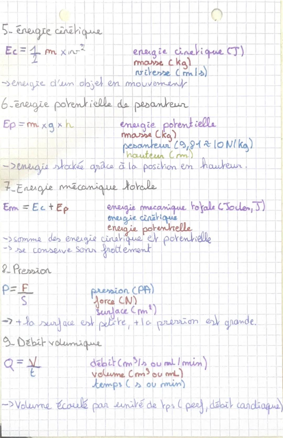 Phys/chimie formule
Mécanique et énergie
1-Vitesse:
$v = \frac{d}{t}$
vitesse (m/s)
temps (s)
-> quantifie la vitesse d'un déplacement
->uti