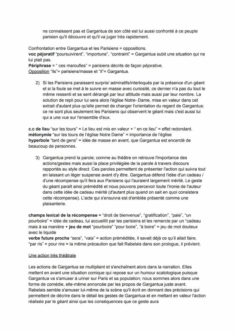 Texte 2: "Chapitre 17 de Gargantua" de Rabelais
Parcours: rire et savoir
Introduction:
Gargantua est le personnage éponyme du roman de Franç