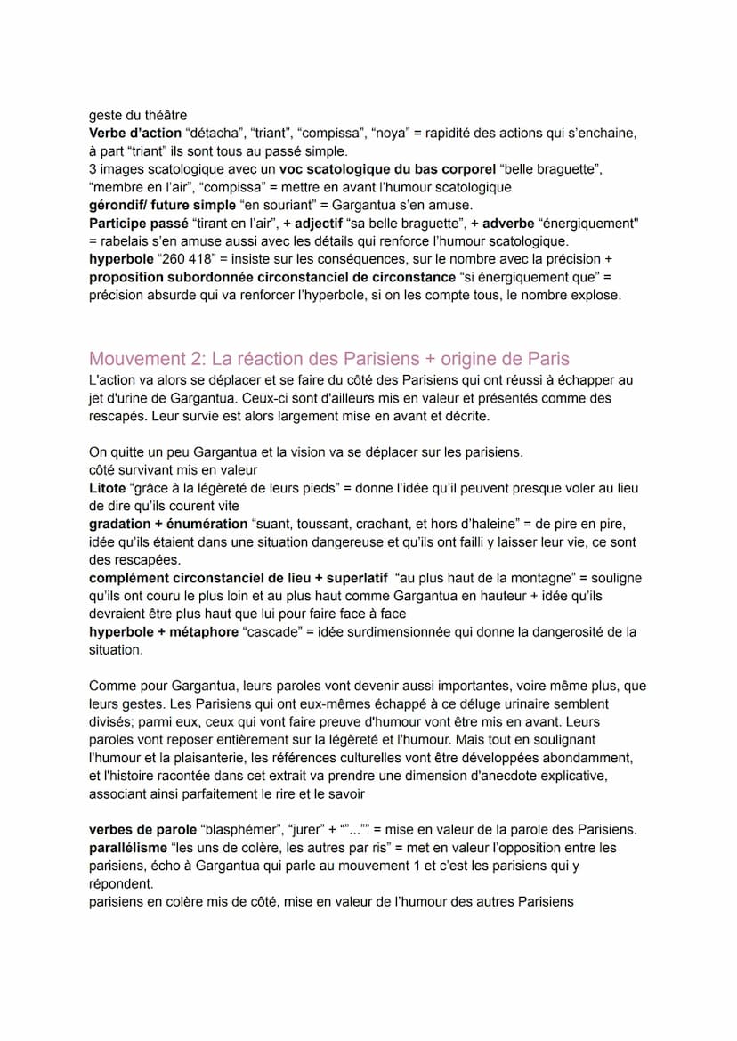 Texte 2: "Chapitre 17 de Gargantua" de Rabelais
Parcours: rire et savoir
Introduction:
Gargantua est le personnage éponyme du roman de Franç