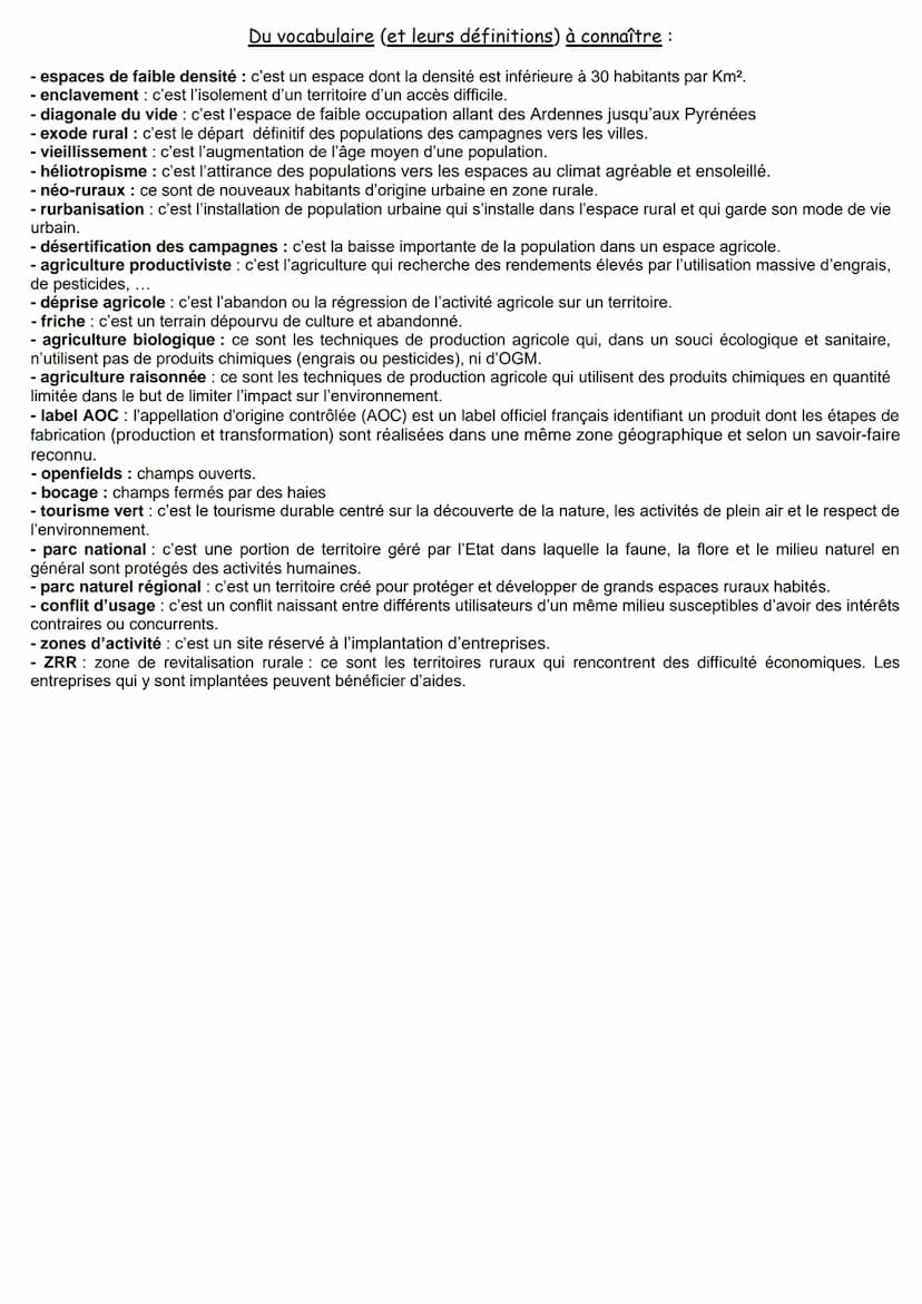 Diagonale
des faibles densités,
des Ardennes
aux Pyrénées
Montagnes:
Alpes du Sud,
Massif Central
Tourisme vert
et tourisme
culturel
en zone