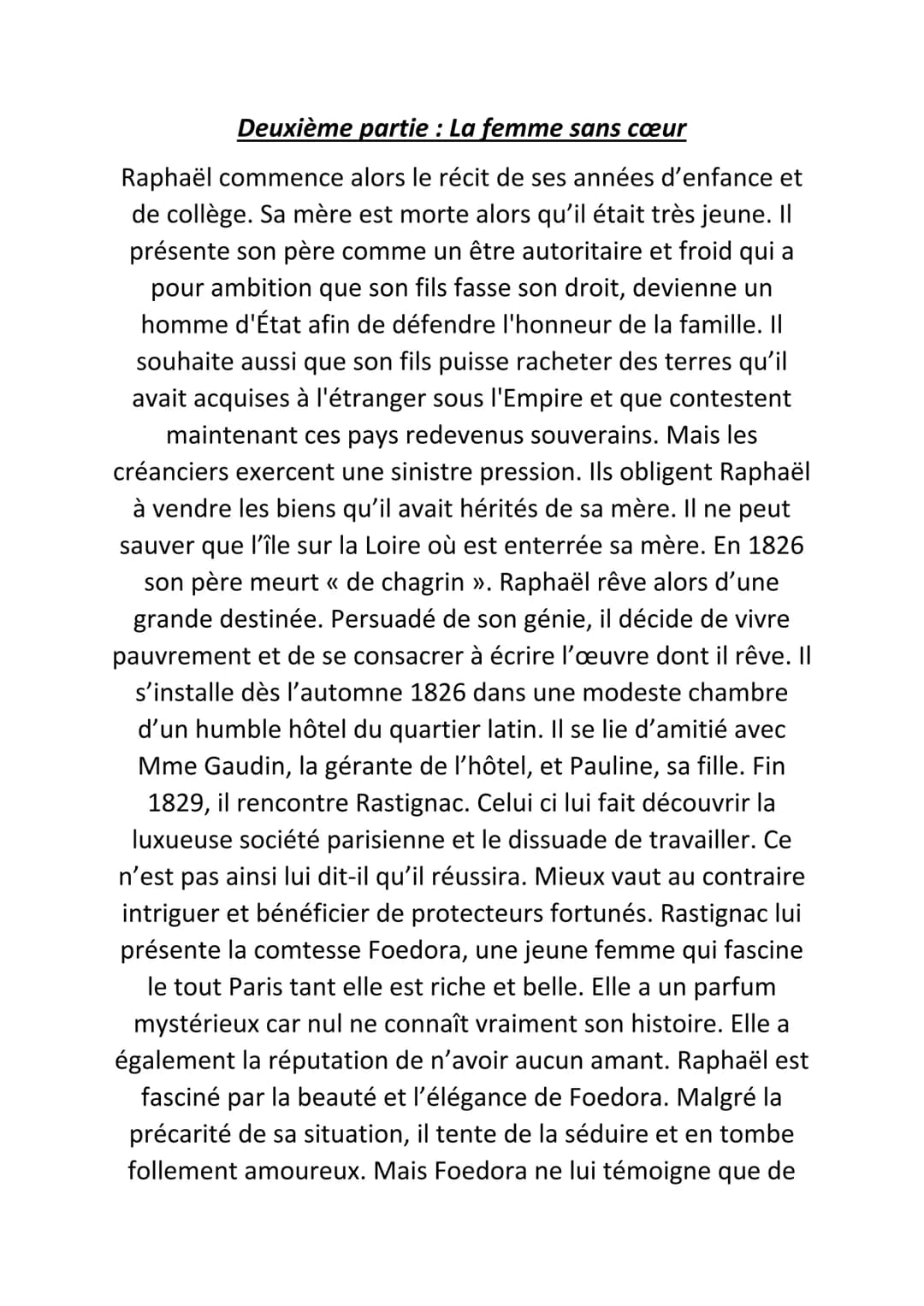 La peau de chagrin, Balzac :
Fiche de lecture
Cette oeuvre de Balzac conte l'histoire d'un jeune homme,
Raphaël de Valentin qui ne souhaite 