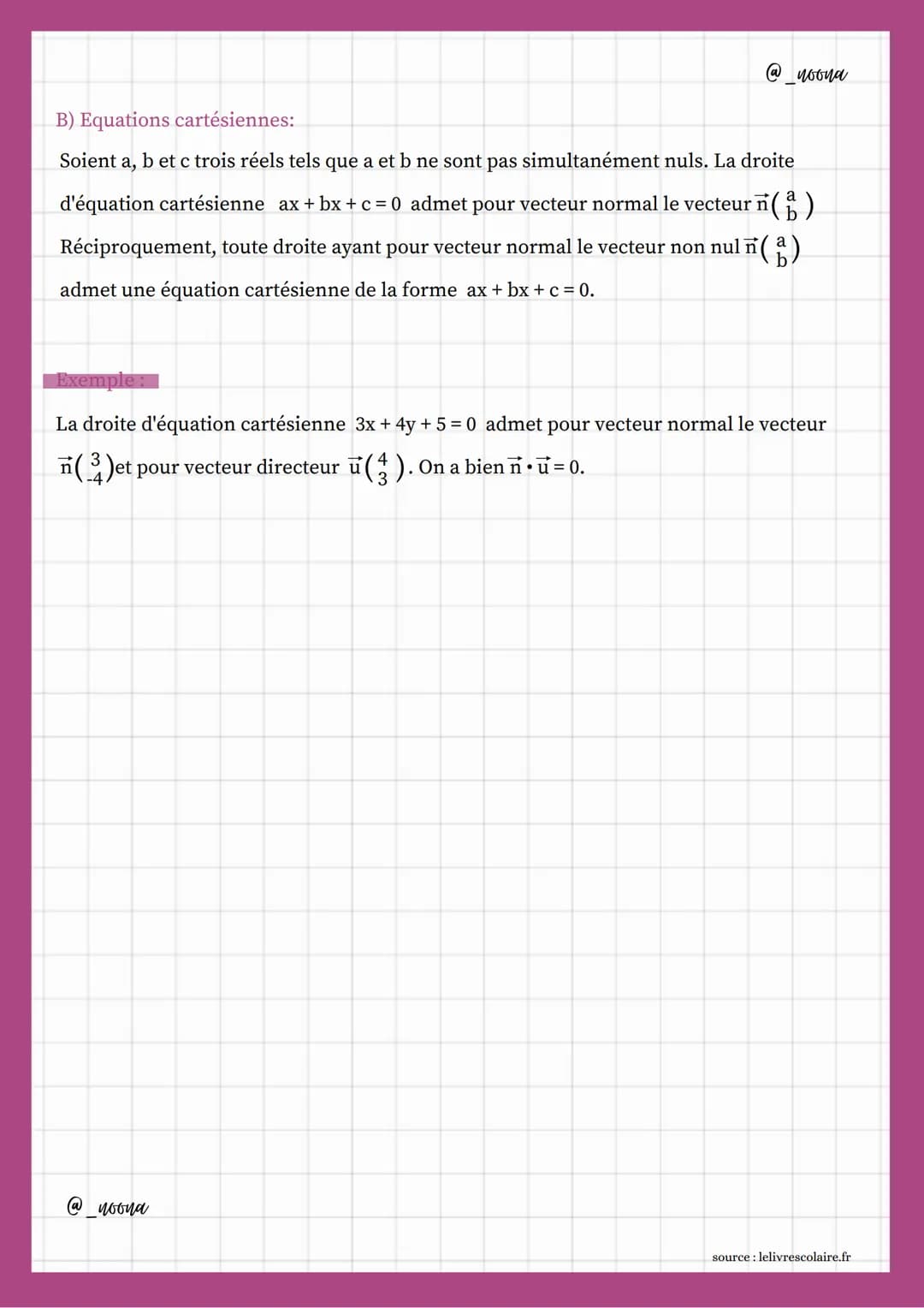 Produit seataire
1] Les différentes expressions du produit scalaire:
A) Formule trigonométrique :
L'angle formé par deux représentants de mê