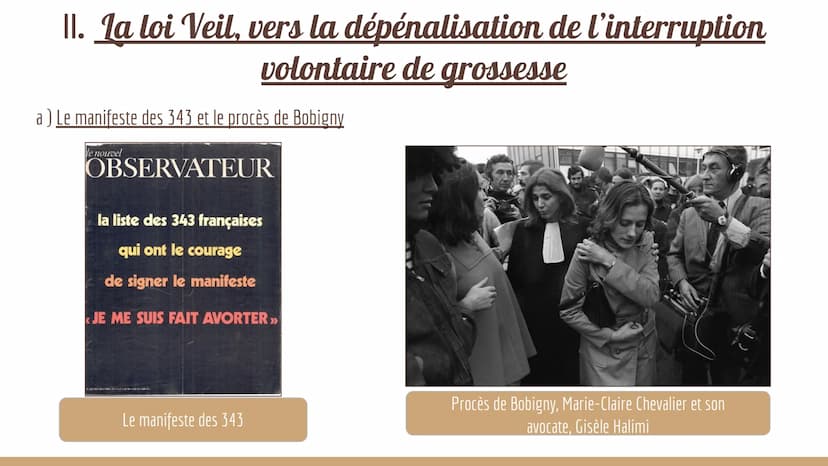 Simone
Veil
Une vie de combats au
service de l'égalité Sommaire
1 - Biographie
II - La loi Veil, vers la dépénalisation de l'interruption vo