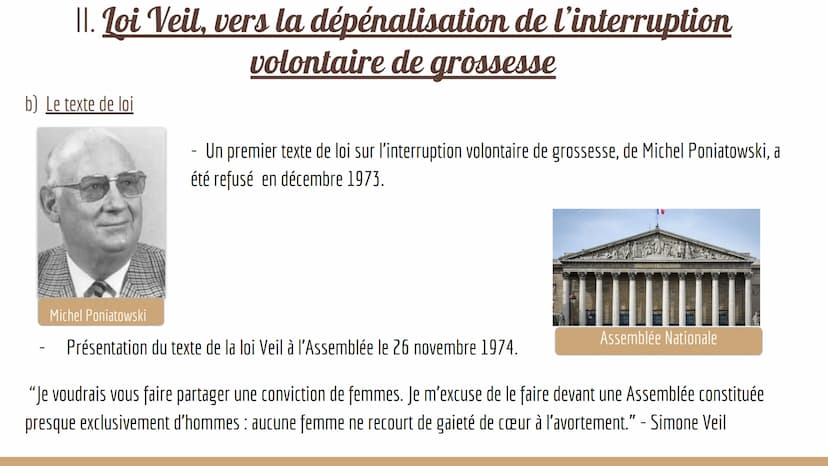 Simone
Veil
Une vie de combats au
service de l'égalité Sommaire
1 - Biographie
II - La loi Veil, vers la dépénalisation de l'interruption vo