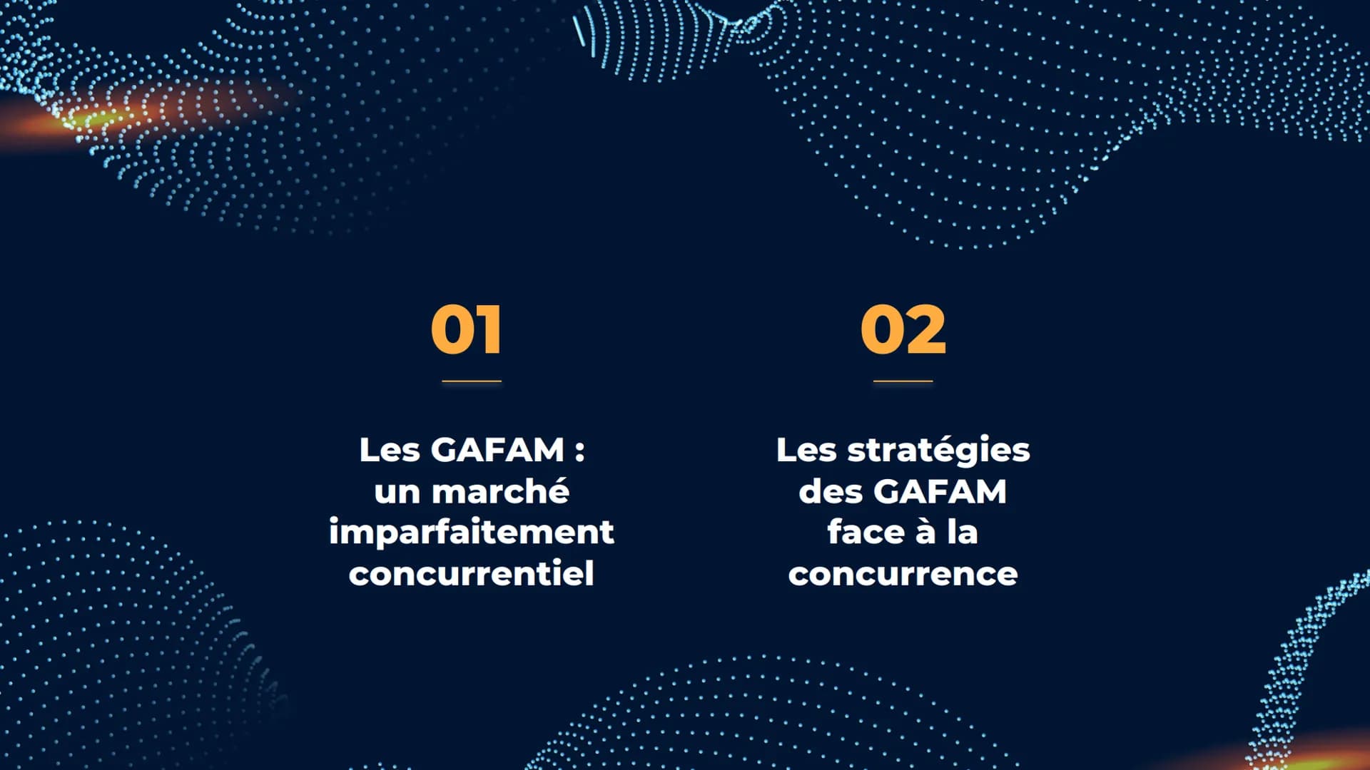 GRAND ORAL
SES
Romane Bellet EN QUOI LES GAFAM NE
SONT PAS OUVERTS À LA
CONCURRENCE? 01
Les GAFAM :
un marché
imparfaitement
concurrentiel
0
