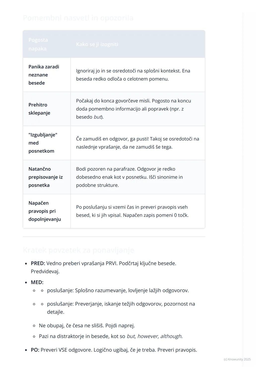 # Strategije za slušno
razumevanje

Uvod v strategije za slušno razumevanje

Slušno razumevanje je eden od zahtevnejših delov mature iz angl
