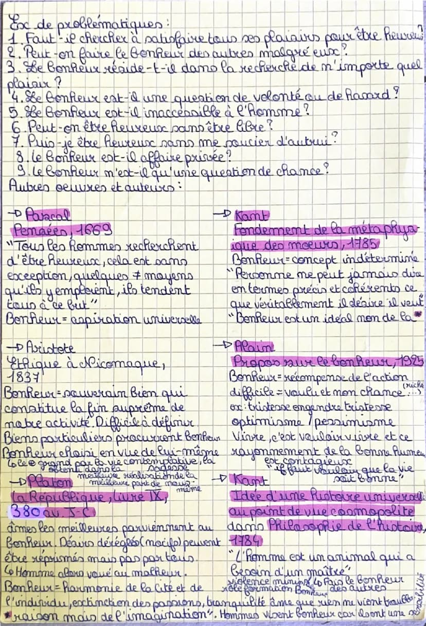 * Et Rymologie-
Bonheur
_ ce qui
eat de bonne augure, comme si ne
dépend pas de nous d'être heureux ou mal-
Reureux. Ex: "oiseau de malheur
