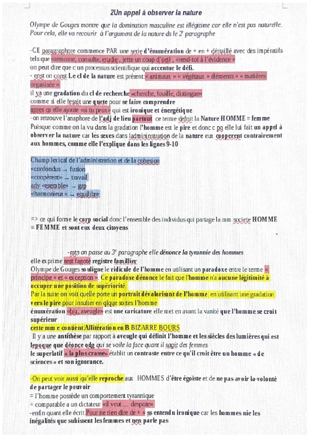 Parcours 3: Ecrire pour combattre l'égalité
Texte 1: exhortation AUX HOMMES 1791
-La Révolution française est une période de bouleversements