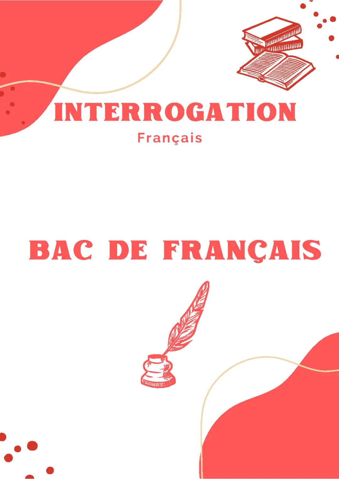 L'Interrogation Bac Français PDF et Exemples - Pour la 1re