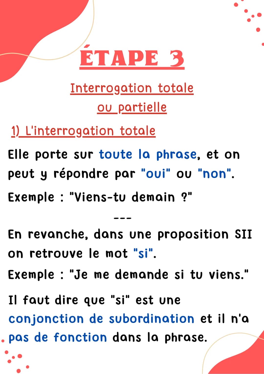 INTERROGATION
Français
BAC DE FRANÇAIS ÉTAPE 1
Donner la définition de
l'interrogation
L'interrogation est la mise en débat
de la valeur de 