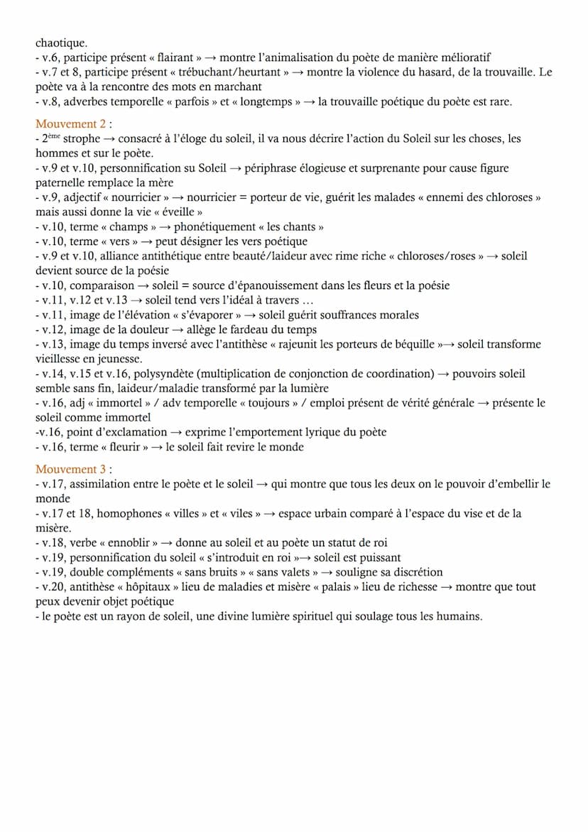 Fiche 6 Lecture linéaire « Le Soleil >>
Introduction :
Ce poème appartenait à la section Spleen et Idéal lors de la première publication des