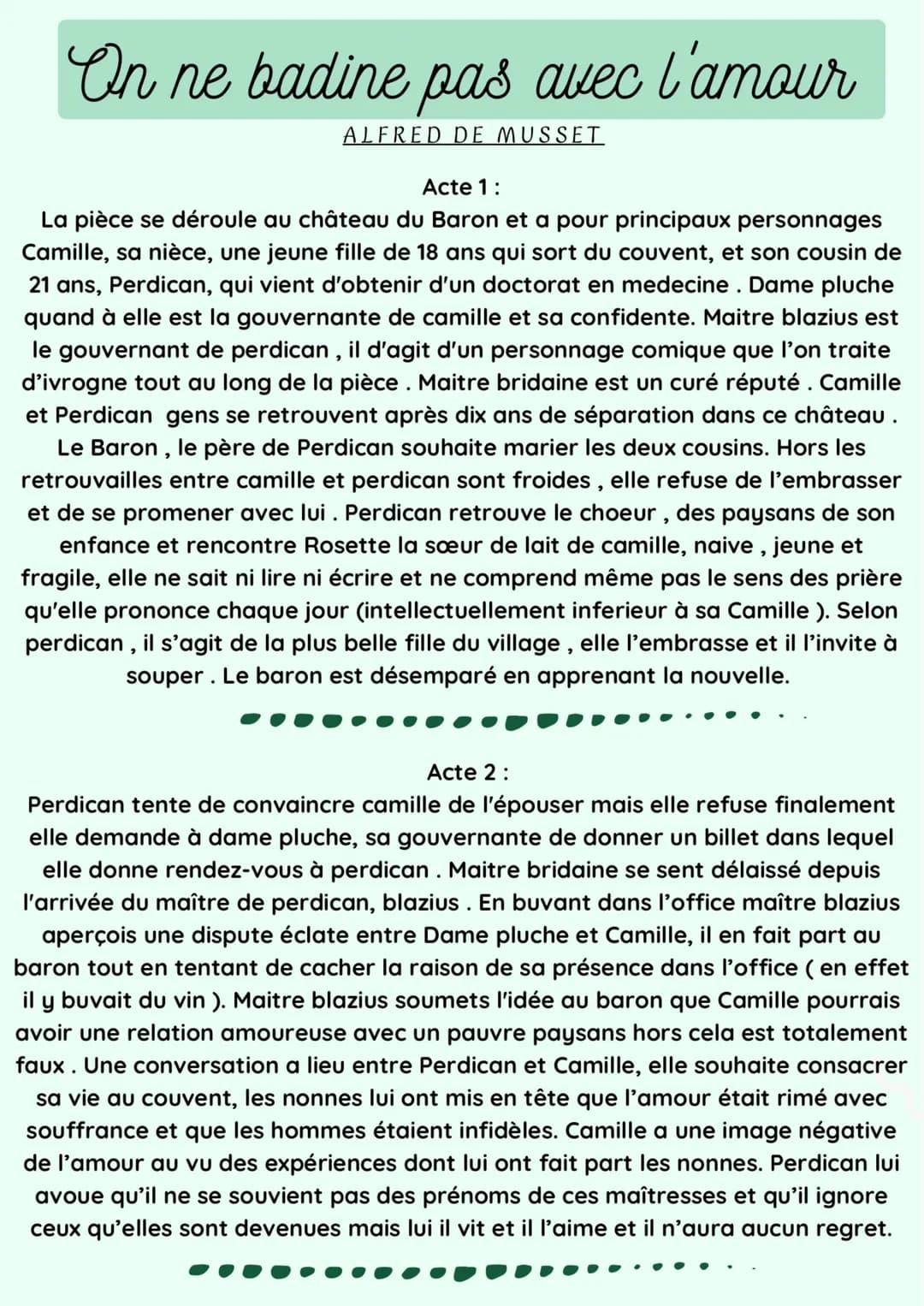 Acte 3:
Maitre blazius est exclu du château pour avoir propagé de fausse rumeur au sujet de
camille sois disant elle aurait une liaison avec