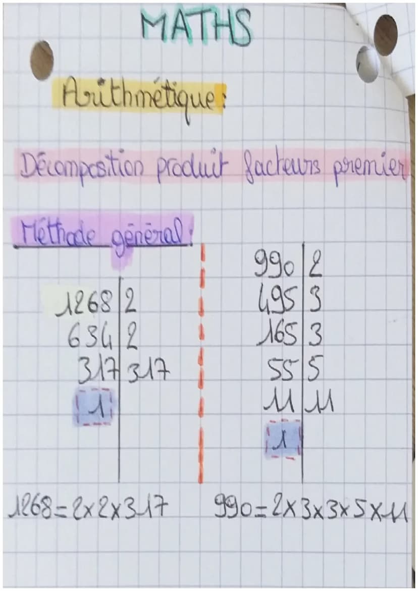 MATHS
Arithmétique
1) Diviseurs et multiples
Definition:
b
==
Faire la division euclidienne a par
trouver deux nombres entiers positifs get 