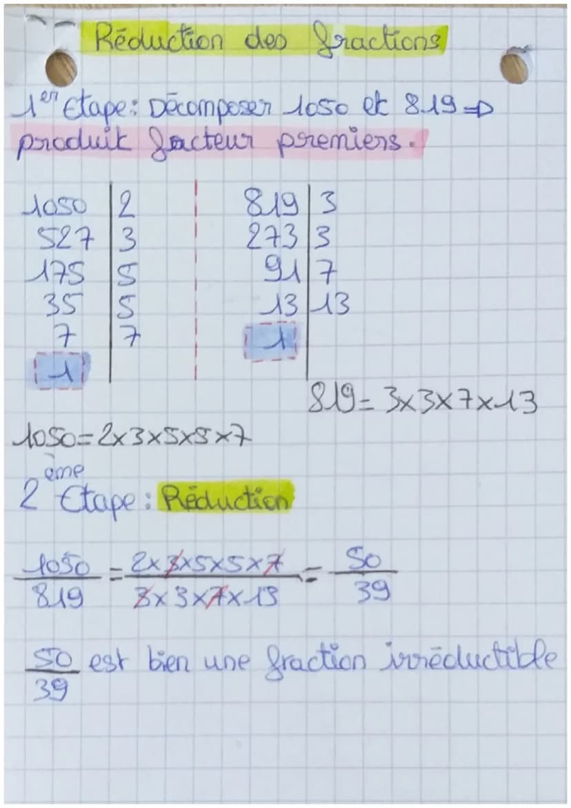 MATHS
Arithmétique
1) Diviseurs et multiples
Definition:
b
==
Faire la division euclidienne a par
trouver deux nombres entiers positifs get 