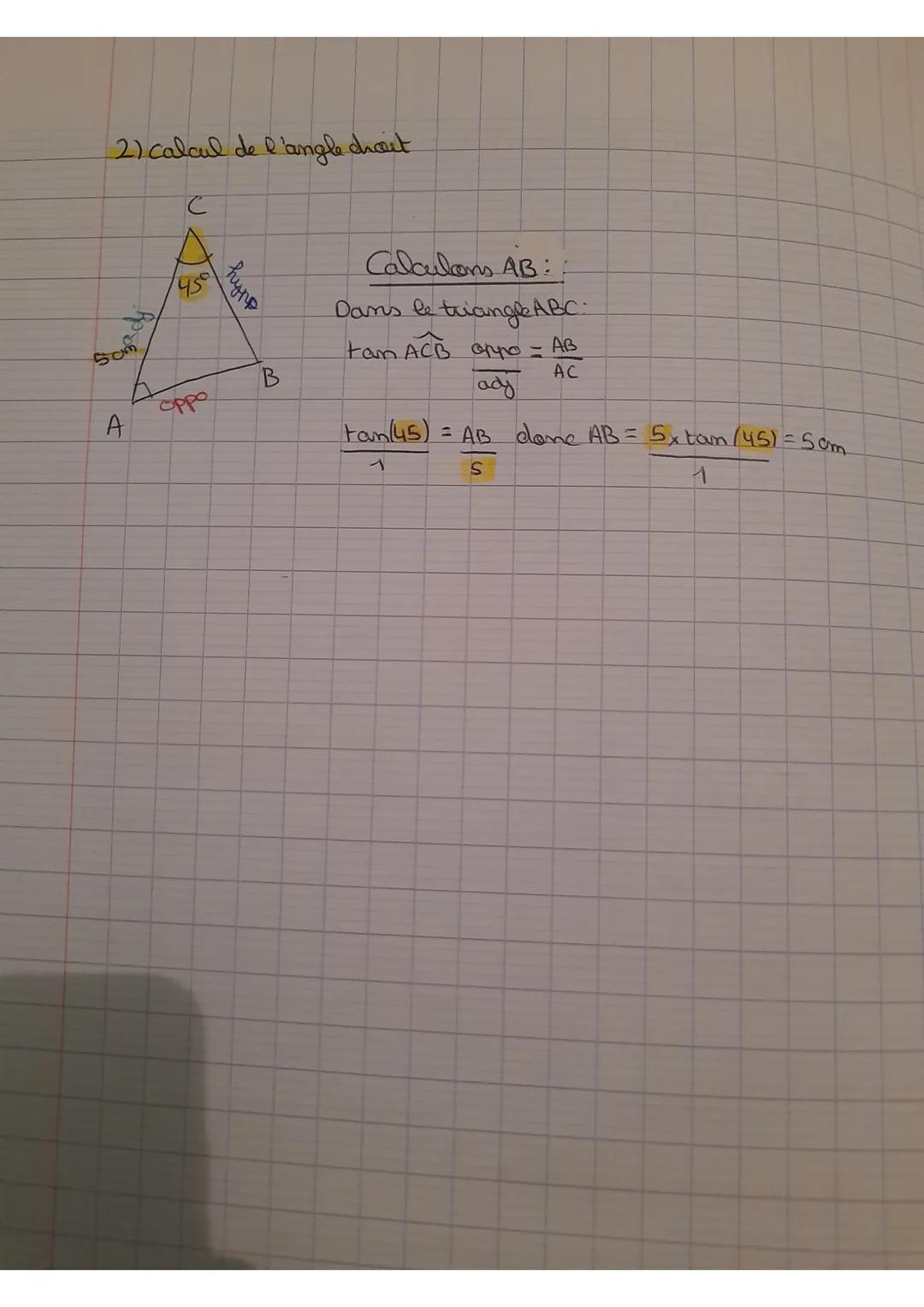 1. La definition: c'est faire le lien entre les mesures de longueurs et d'angle dans
les triangles rectangles
oppere
A&
с
h
A
A
A
hy pol hem