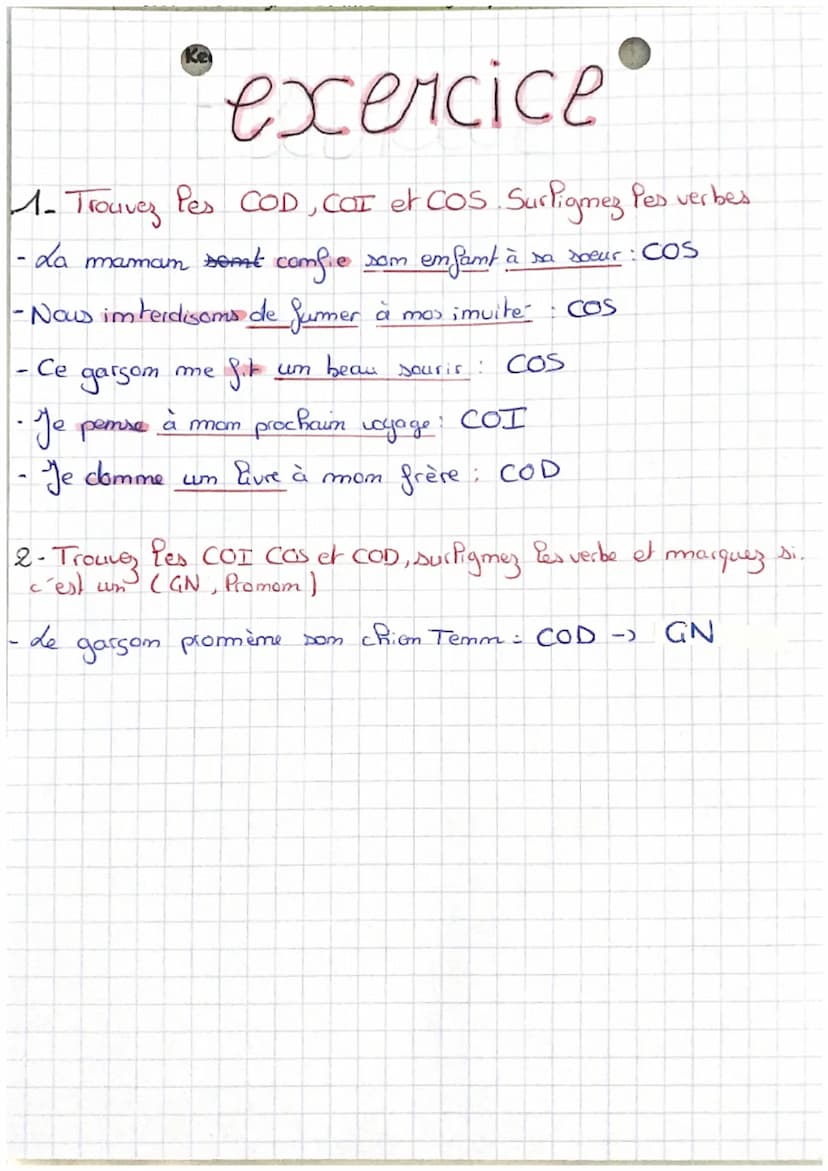 Français
1. Les complement d'objet (CO) somt des complément
essentiel. il me peuvent mi être deplace mi supprimé
2COD
La question qui
-Le
mo