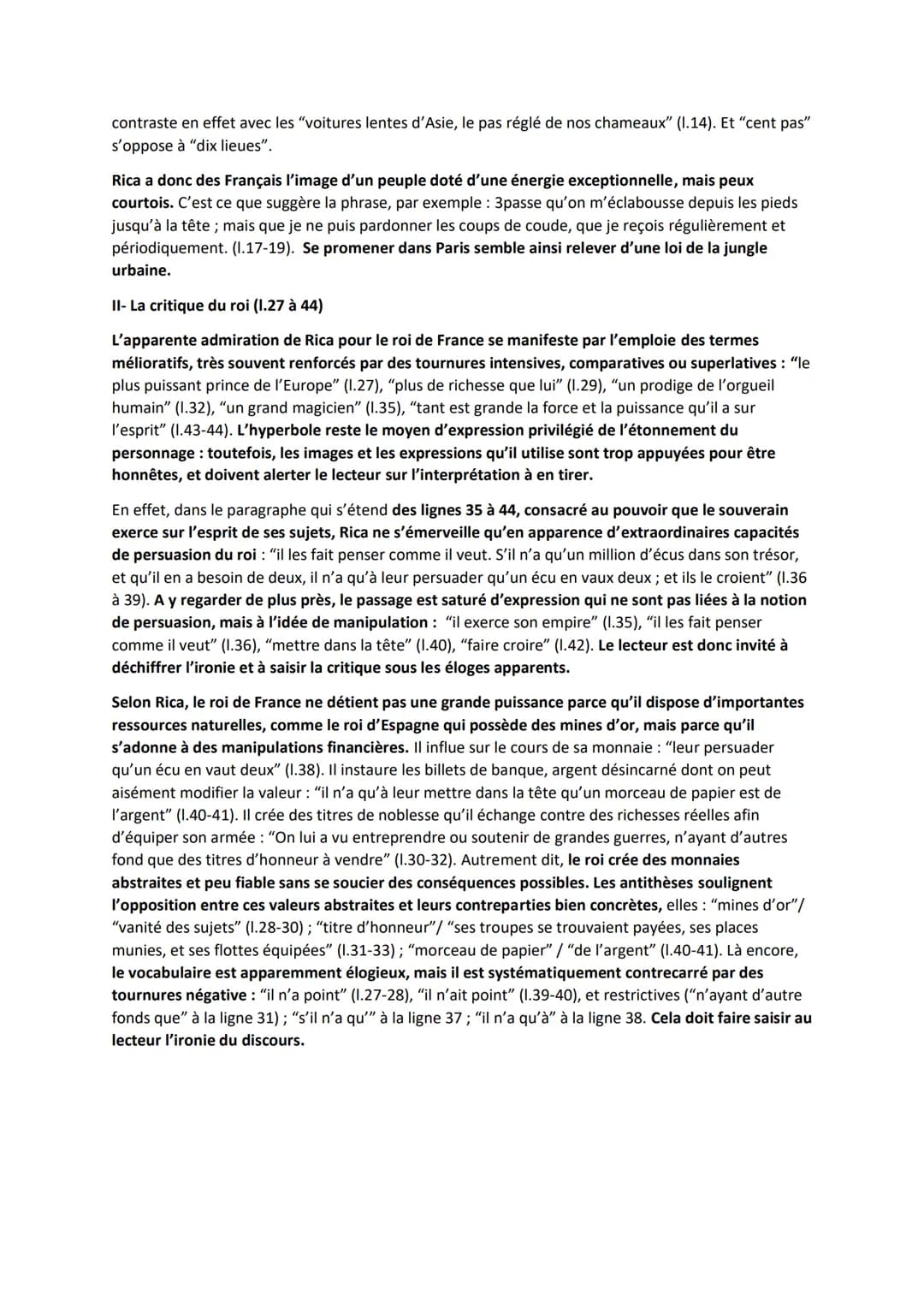 Lettre persane 24 (extrait)
Nous sommes à Paris depuis un mois, et nous avons toujours été dans un mouvement continuel. Il faut bien
des aff