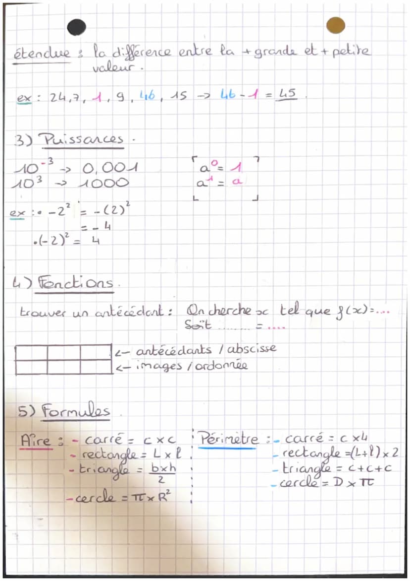 Brevet
1) Pourcentage
o/ de
mathématique
ex: 26% de 77€
7
2
9 10
IMI
2) Moyenne, médiane, étendue.
moyenne : la somme de toutes les valeurs 